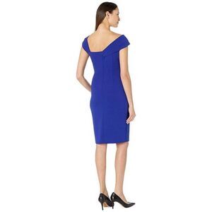 Vince Camuto White Asymmetric-Neck Sheath Dress